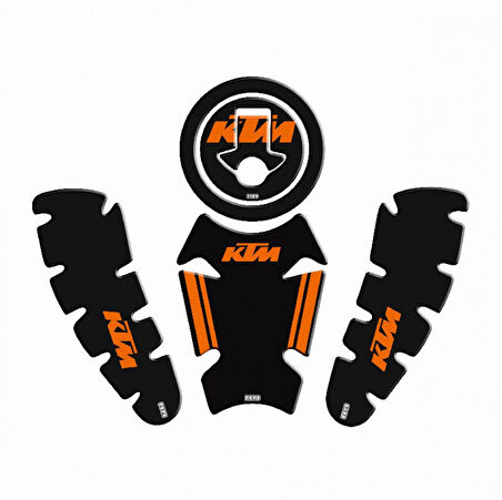 Gogo Tank Pad Seti 002 Siyah-turuncu Ktm Duke 2012-2021