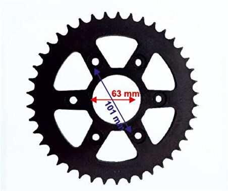 Motospartan Arka Dişli Bajaj Ktm 200 Duke Abs 2015 - 2019 Dominar 400 42t - 520 İç 63mm 6 Delikli In