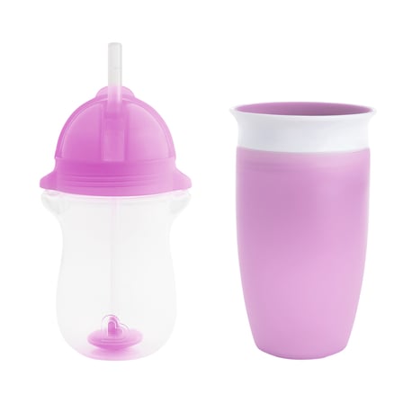 Munchkin Tıklama Kilitli Uçlu Alıştırma Bardağı 12Ay+,296Ml,Mor +Munchkin  360° Alıştırma Bardağı, 12Ay+, 296Ml,Mor