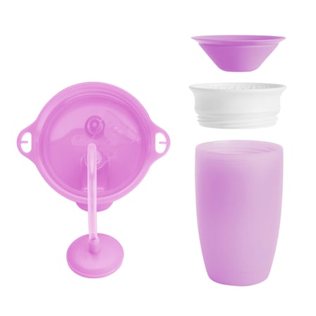 Munchkin Tıklama Kilitli Uçlu Alıştırma Bardağı 12Ay+,296Ml,Mor +Munchkin  360° Alıştırma Bardağı, 12Ay+, 296Ml,Mor