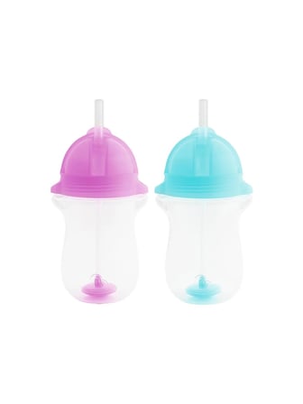 Munchkin Tıklama Kilitli Uçlu Pipetli Alıştırma BARDAĞI,12AY+, 296ML,MOR,MAVI