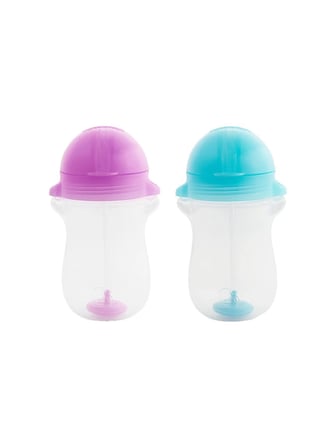 Munchkin Tıklama Kilitli Uçlu Pipetli Alıştırma BARDAĞI,12AY+, 296ML,MOR,MAVI