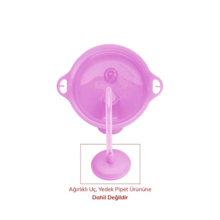 Munchkin Tıklama Kilitli Uçlu Pipetli Alıştırma Bardağı, 12ay+, 296ml, Mor,&Yedek Pipet 1 adet