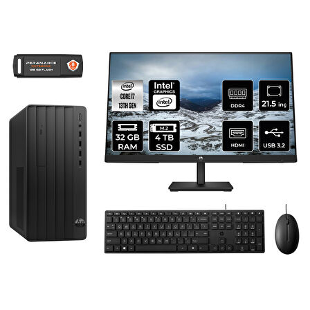 HP PRO TOWER 290 G9 MX2ESD030 i7 13700 32GB RAM 4TB SSD 21.5" FDOS MASAÜSTÜ PC