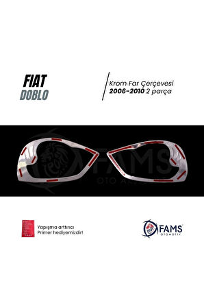 Fiat Doblo Krom Far Çerçevesi 2006-2010 2 Parça P.çelik