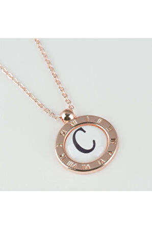 Seri Sonu Roz Renk Harfli Kolye