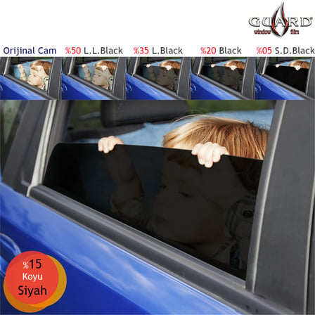 Guard GT-200 2 Ply Çizilmez 75 cm x 60 Mt %15 D.Black Cam Filmi