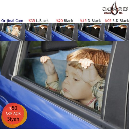 Guard GT-200 2 Ply Çizilmez 100 cm x 60 Mt %50 L.L.Black Cam Filmi