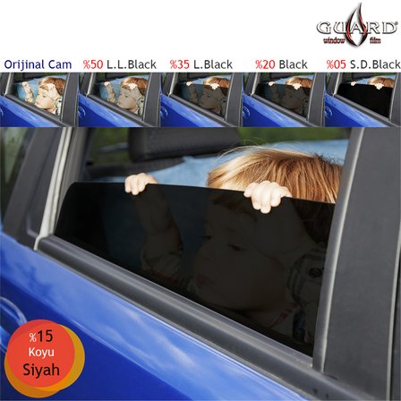 Guard GT-200 2 Ply Çizilmez 152 cm x 60 Mt %15 D.Black Cam Filmi