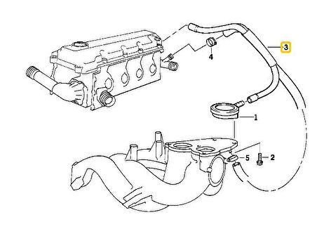 BMW M43-M44 MOTOR HAVALANDIRMA HORTUMU 11151743386 - 11151247903