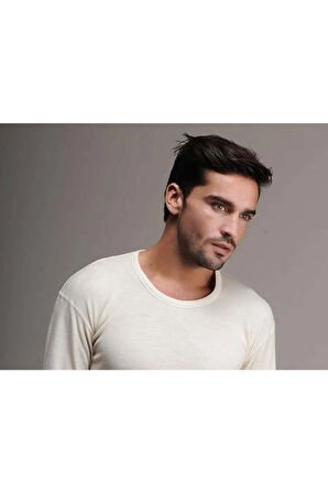 Erkek Uzun Kollu Yün Fanila Bisiklet Yaka Içlik Woolmark Sertifikalı Ekoteks Belgeli