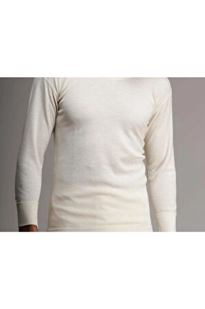 Erkek Uzun Kollu Yün Fanila Bisiklet Yaka Içlik Woolmark Sertifikalı Ekoteks Belgeli