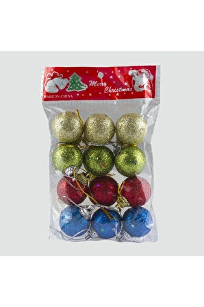 12'li Simli Minik Cici Top Yılbaşı Ağaç Süsü