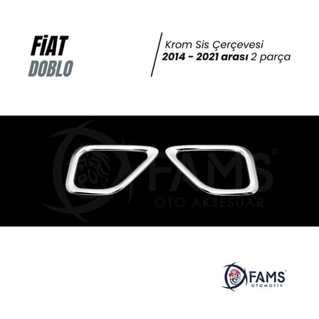 Fiat Doblo Facelift Krom Sis Çerçevesi 2014-2021 arası 2 Prç. P. Çelik