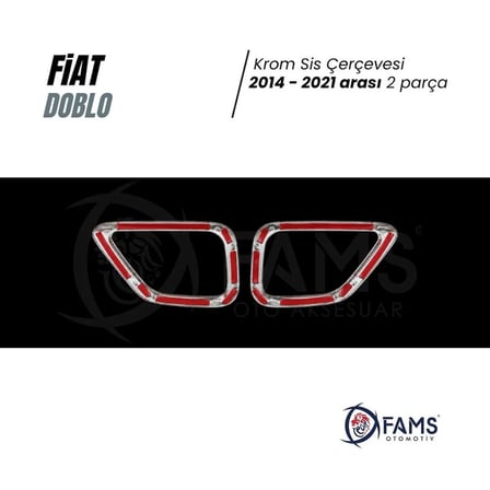 Fiat Doblo Facelift Krom Sis Çerçevesi 2014-2021 arası 2 Prç. P. Çelik