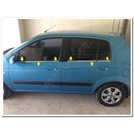 Markadan Hyundai Getz Krom Cam Çıtası 2002-2011 6 Parça Paslanmaz Çelik