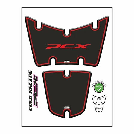 Gogo Tank Pad Set005 Siyah-kırımızı Honda Pcx125-pcx150 2014-2017