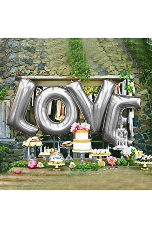 Gümüş Renkli 16*36 Harfli Folyo Balon