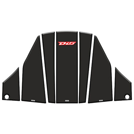 Gogo Tank Pad Seti 004 7 Parça Siyah-kırmızı Honda Dıo 110
