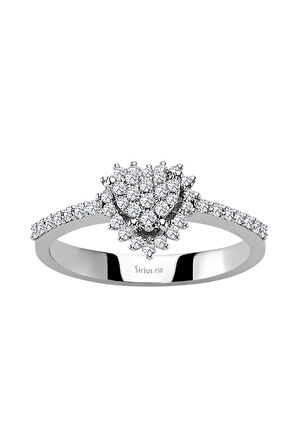 Pırlanta Taşlı Kalp Anturaj Yüzük