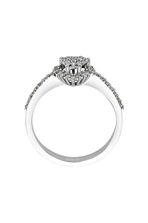 Pırlanta Taşlı Kalp Anturaj Yüzük