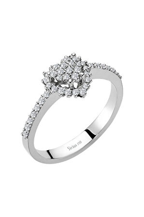 Pırlanta Taşlı Kalp Anturaj Yüzük