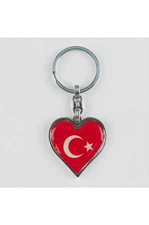 Ay Yıldız Kalp Figürlü Metal Anahtarlık