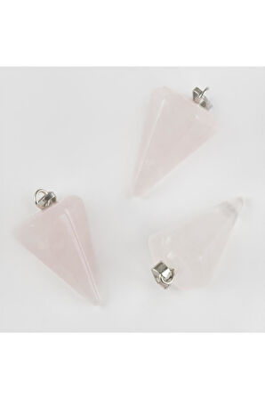 Pembe Kuvars Pandül Doğaltaş Kolye Ucu