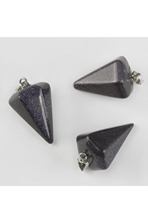 Lacivert Yıldız Pandül Doğaltaş Kolye Ucu