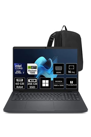 Pro Max 16 Core Ultra 7 255H RTX Pro 1000 Blackwell 8GB 40GB RAM 256GB SSD 16" FHD+ Win11 Home MC16250P385 İş İstasyonu + PER4 Çanta