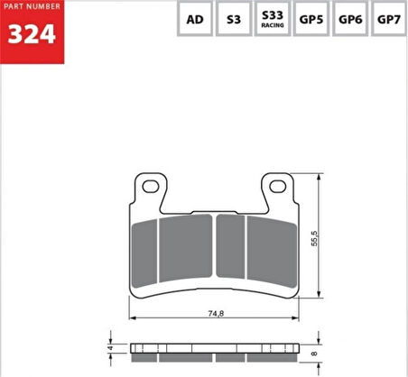 Gold Fren Balatası 324 Kawasakı Zx-6r 636 Edf Non Abs /636 Cc 13 - 2f Zx-6r 636 Fdf Abs Model / 636 