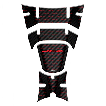 Gogo Tank Pad 003 Siyah-kırmızı 4 Parça Honda Pcx 125 2018-2020