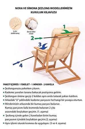 2+1 Nora Şezlong Seti Bahçe-Balkon-Teras-Plaj-Kafe Katlanır Set