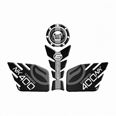 Gogo Tank Pad 002 Siyah-gri Çizgili Cfmoto 400 Nk