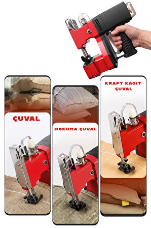 Elektrikli Portatif Hafif Çuval Ağzı Dikiş Makinası Seti – Kağıt Tohum Kumaş Kömür Çuvalı Paketleme