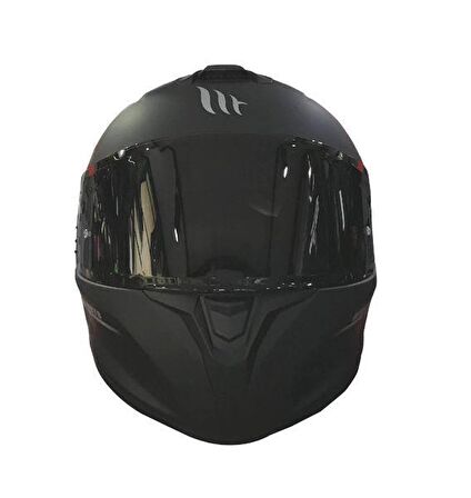 -Mt Yeni Targo Solıd Matt Black Kask Siyah Vizörlü