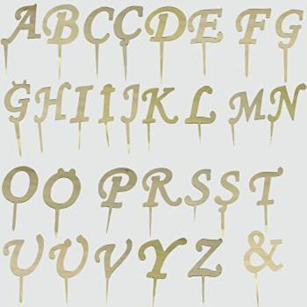 Sarı Renkli Harf Pasta ve Kek Pleksi