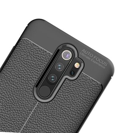 Smcase Xiaomi Redmi Note 8 Pro Kılıf Deri Dokulu Silikon