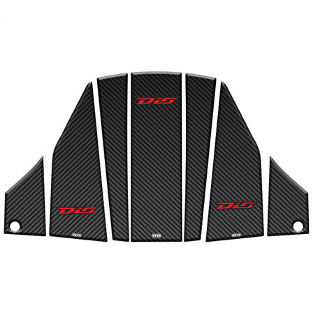 Gogo Tank Pad Siyah-kırmızı Yazılı Karbon Desenli 003 Honda Dıo 110 2021-2023
