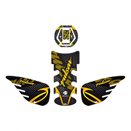 Gogo Tank Pad Seti Bajaj Pulsar Siyah Sarı 003 2014-2023