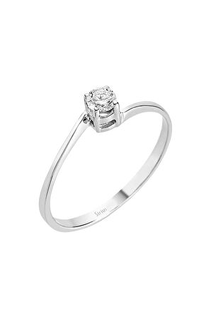 F Renk 0,14 Karat Pırlanta Tektaş Yüzük