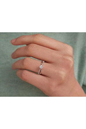 F Renk Toplam 0,36 Karat Pırlanta Tektaş Yüzük