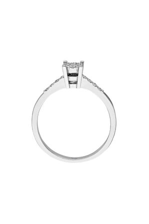 0,30 Karat Görünümlü Pırlanta Tektaş Yüzük