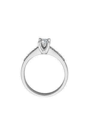 E Renk Toplam 0,42 Karat Pırlanta Tektaş Yüzük