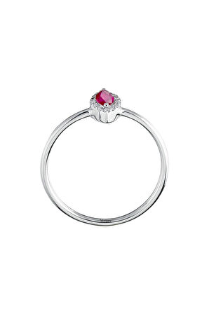 Pırlanta ve Markiz Kesim Pembe Turmalin Taşlı Yüzük