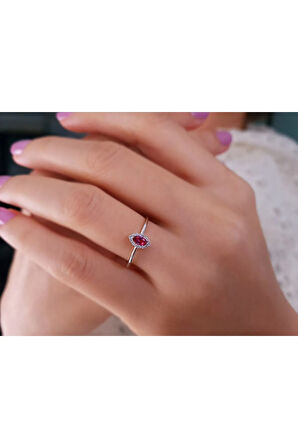 Pırlanta ve Markiz Kesim Pembe Turmalin Taşlı Yüzük