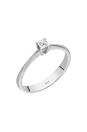 F Renk 0,10 Karat Pırlanta Tektaş Yüzük