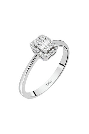 E Renk 0,14 Karat Baget Pırlanta Yüzük