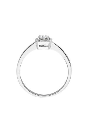 E Renk 0,14 Karat Baget Pırlanta Yüzük