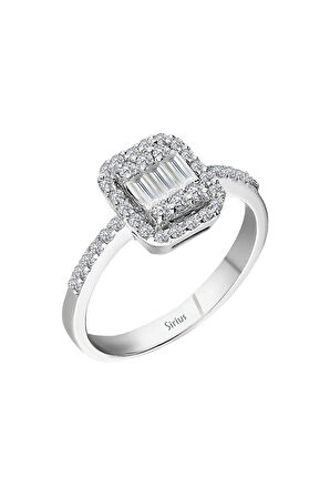 E Renk 0,44 Karat Baget Pırlanta Yüzük